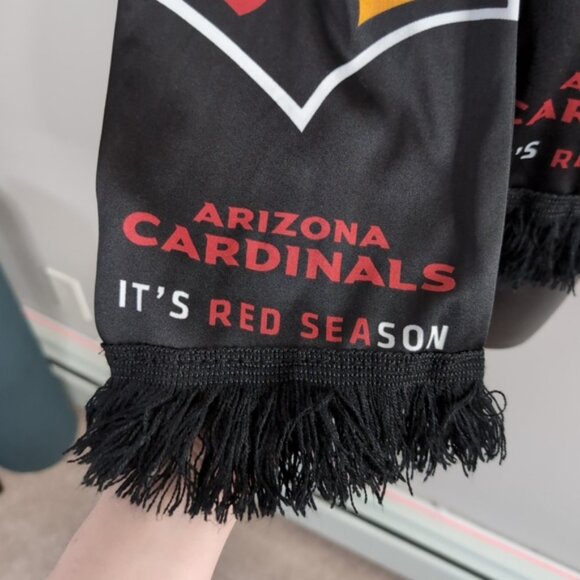 NFL Arizona Cardinals It's Red Season Scarf Black Red Multicolors " 60x 7" - Picture 3 of 4